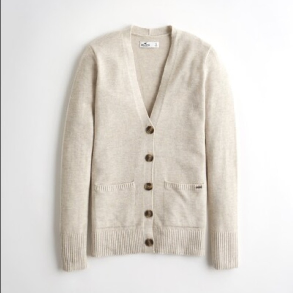 Hollister Knit Cardigan- Oatmeal XS - Picture 11 of 12